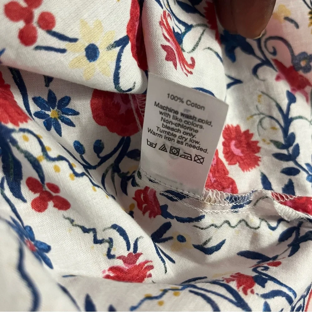 J. Crew Floral Bell Sleeve Back‎ Tie Top Size 12